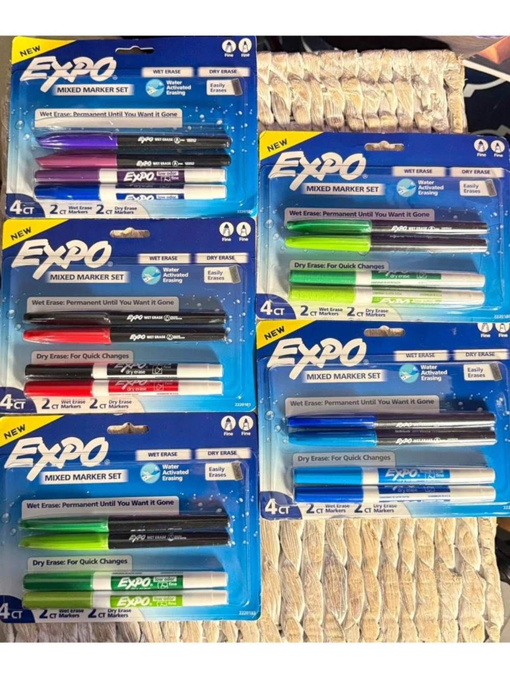 Five packs of 4 Expo Markers 20 total Dry Erase and Permanent